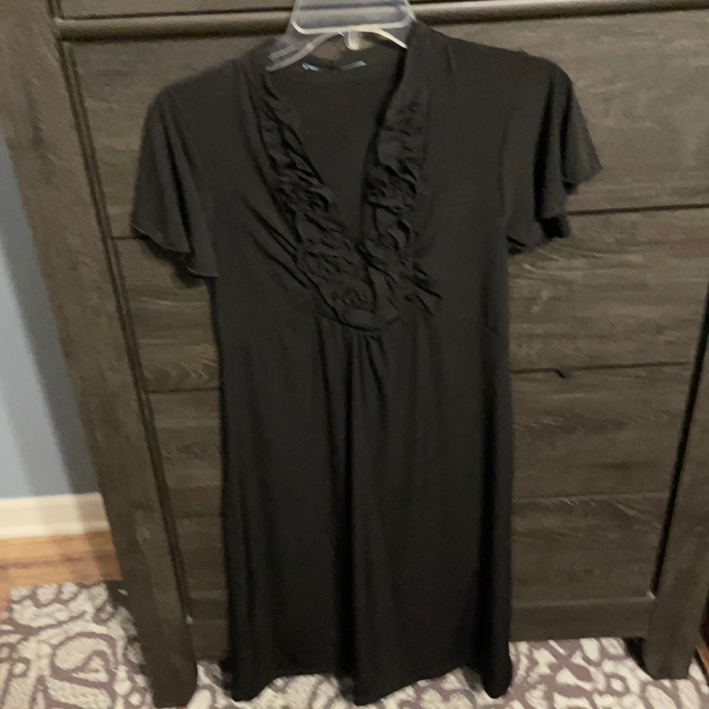 Black shirt sleeve dress